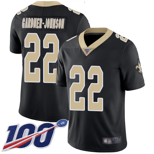 Men New Orleans Saints Limited Black Chauncey Gardner Johnson Home Jersey NFL Football #22 100th Season Vapor Untouchable Jersey